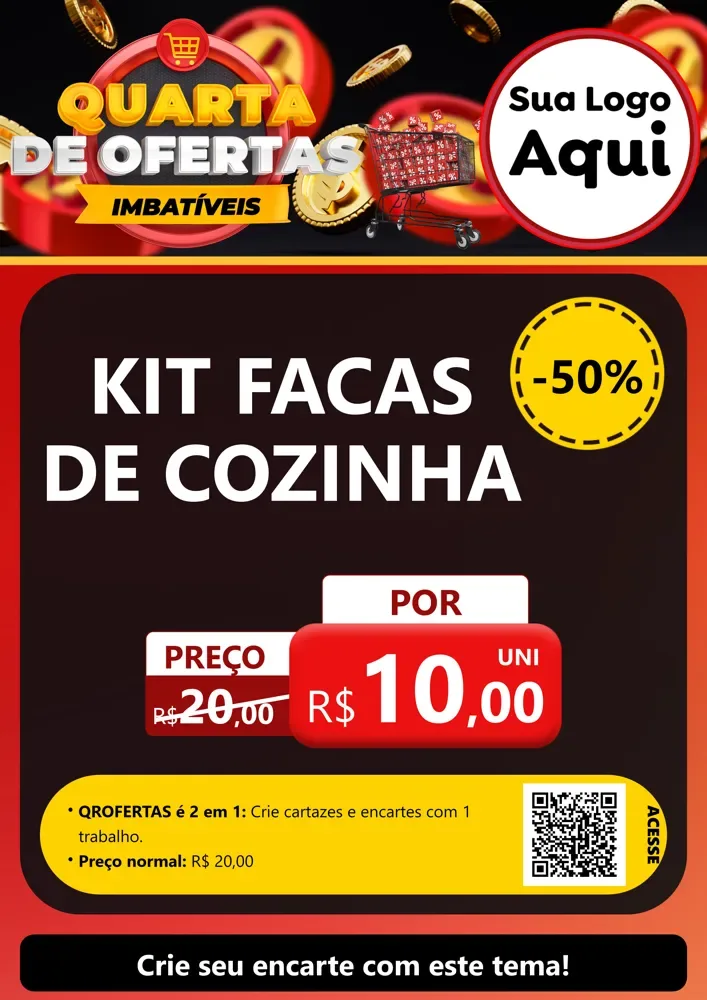 Modelo de Cartaz para Cartaz A4 Vertical com o tema Quarta de Ofertas Imbatíveis para Utilidades Domésticas