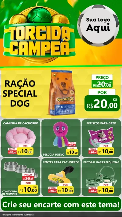 Modelo de Rede Social para Stories com o tema Torcida Campeã - Copa para Pet Shop