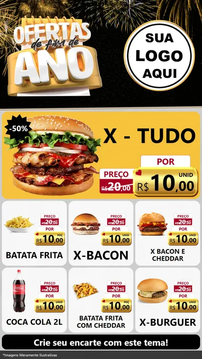 Modelo de Rede Social para Stories com o tema Ofertas de Fim de Ano para Hamburgueria