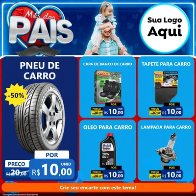 Modelo de Rede Social para Feed Facebook com o tema Mês Dos Pais para Auto peças