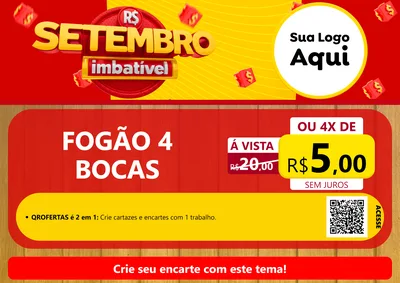 Modelo de Cartaz para Cartaz A4 Horizontal com o tema Setembro Imbatível para Móveis e Eletro