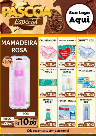 Modelo de Encarte para Encarte A4 Vertical com o tema Páscoa Especial para Bebês