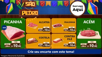 Modelo de TV para TV Horizontal com o tema São Pedro para Açougue