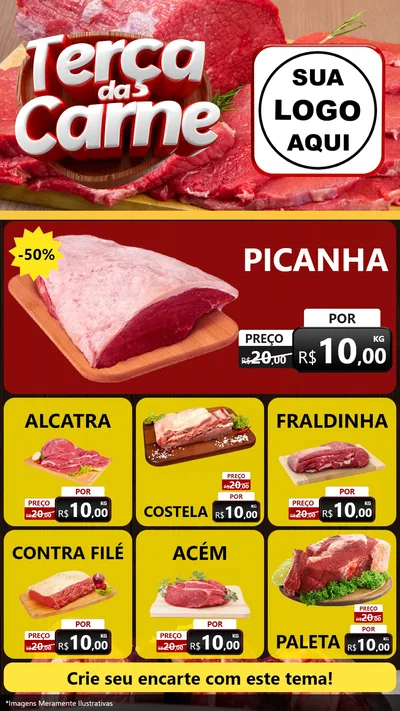 Modelo de Rede Social para Stories com o tema Terça das Carnes para Açougue