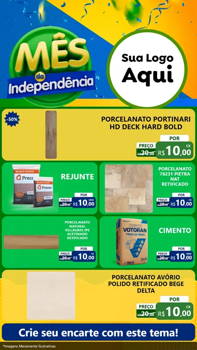 Modelo de TV para TV Vertical com o tema Mês da Independência para Pisos e revestimentos