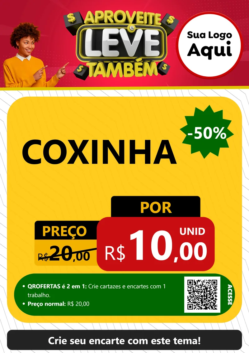 Modelo de Cartaz para Cartaz A4 Vertical com o tema Aproveite e Leve Também para Salgadaria
