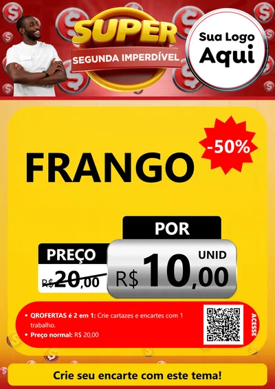 Modelo de Cartaz para Cartaz A4 Vertical com o tema Super Segunda Imperdível para Assados