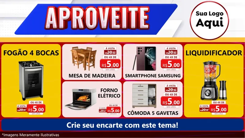 Modelo de TV para TV Horizontal com o tema Aproveite para Móveis e Eletro
