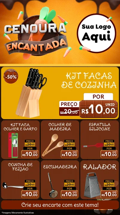 Modelo de Rede Social para Stories com o tema Cenoura Encantada - Páscoa para Utilidades Domésticas
