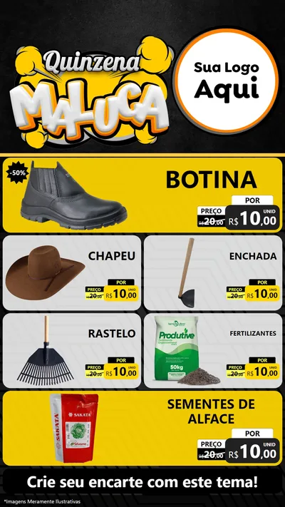 Modelo de TV para TV Vertical com o tema Quinzena Maluca para Agropecuária
