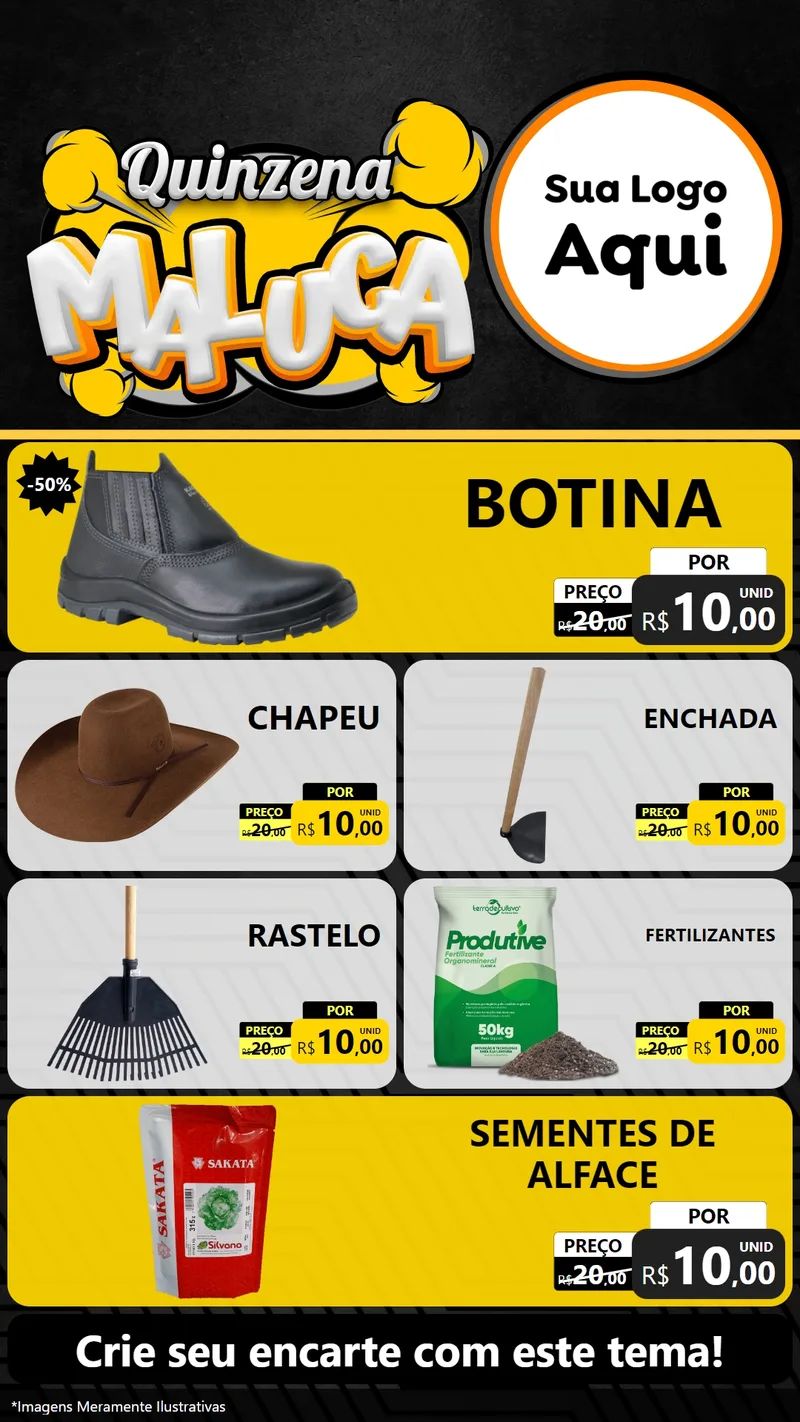 Modelo de TV para TV Vertical com o tema Quinzena Maluca para Agropecuária
