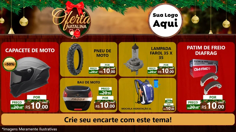 Modelo de TV para TV Horizontal com o tema Ofertas Natalina para Moto peças