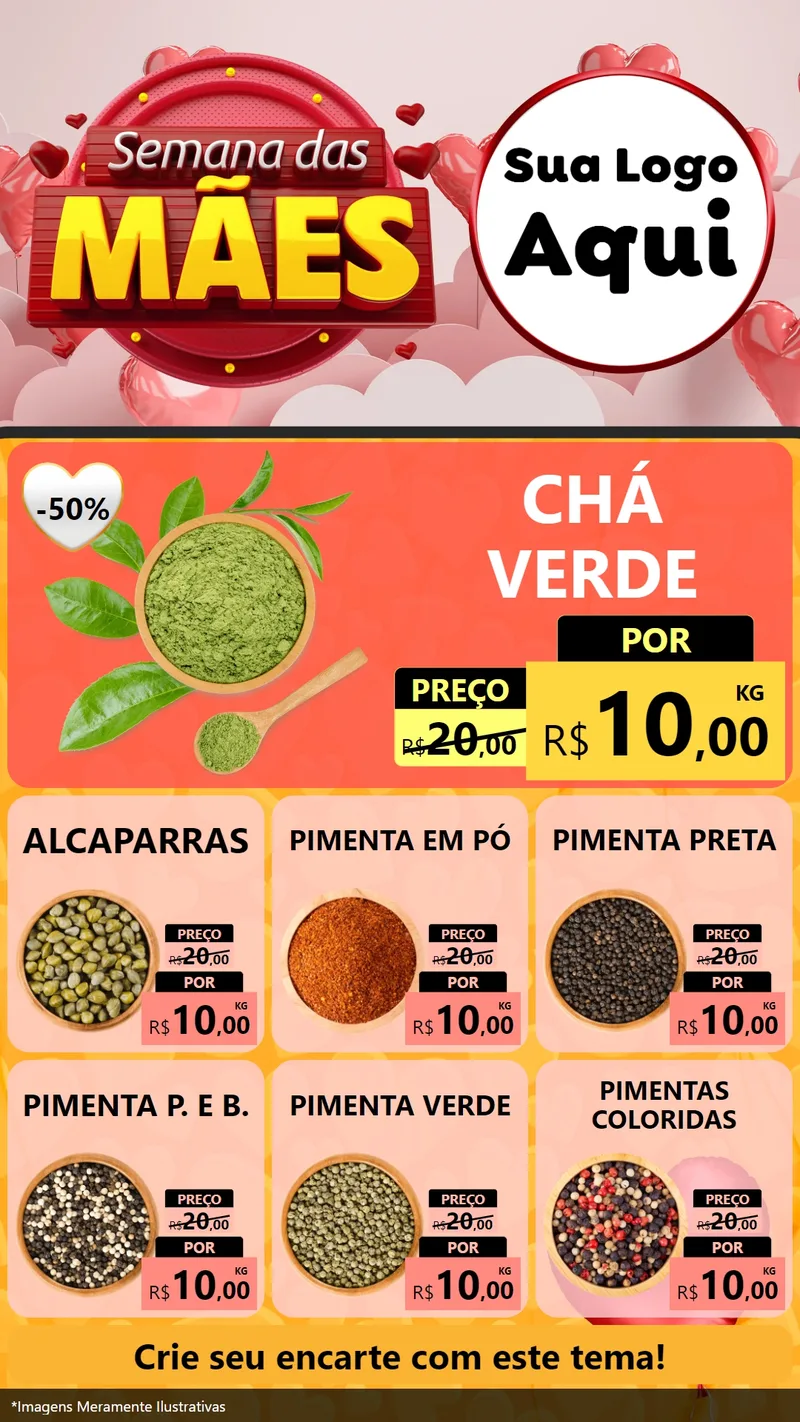Modelo de Rede Social para Stories com o tema Semana das Mães para Produtos Naturais