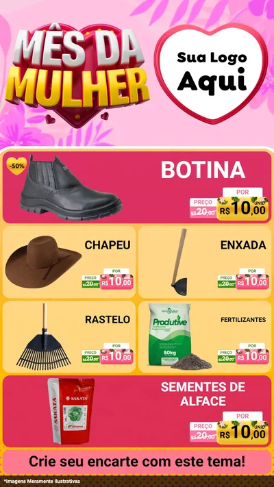 Modelo de TV para TV Vertical com o tema Mês da Mulher para Agropecuária
