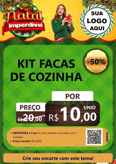 Modelo de Cartaz para Cartaz A4 Vertical com o tema Natal Imperdível para Utilidades Domésticas
