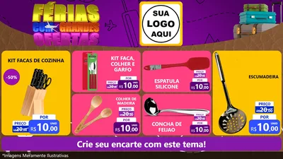 Modelo de TV para TV Horizontal com o tema Férias com Grandes Ofertas para Utilidades Domésticas