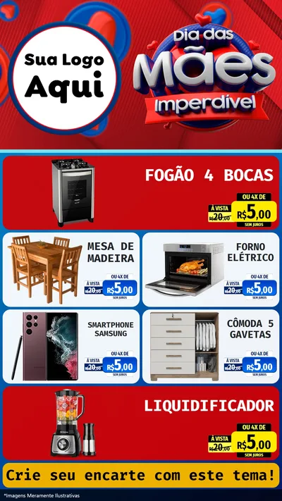Modelo de TV para TV Vertical com o tema Dia Das Mães Imperdível para Móveis e Eletro