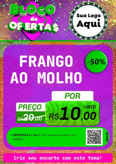 Modelo de Cartaz para Cartaz A4 Vertical com o tema Bloco de Ofertas para Restaurante