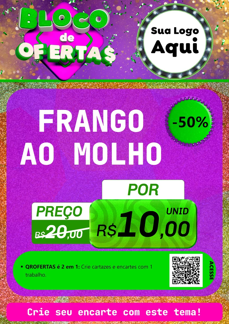 Modelo de Cartaz para Cartaz A4 Vertical com o tema Bloco de Ofertas para Restaurante