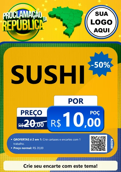 Modelo de Cartaz para Cartaz A4 Vertical com o tema Proclamação da República para Comida japonesa