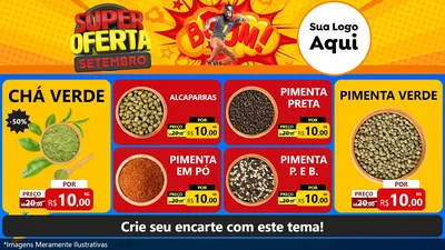 Modelo de TV para TV Horizontal com o tema Super Oferta Setembro para Produtos Naturais