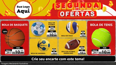 Modelo de TV para TV Horizontal com o tema Segunda de Ofertas para Artigos Esportivos