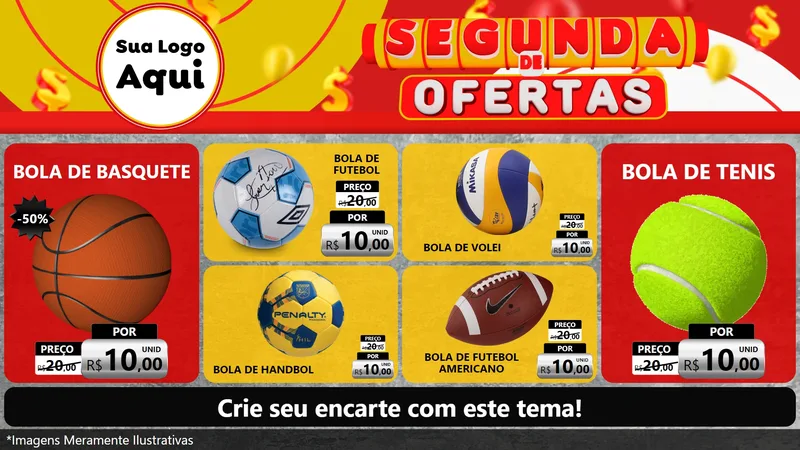 Modelo de TV para TV Horizontal com o tema Segunda de Ofertas para Artigos Esportivos