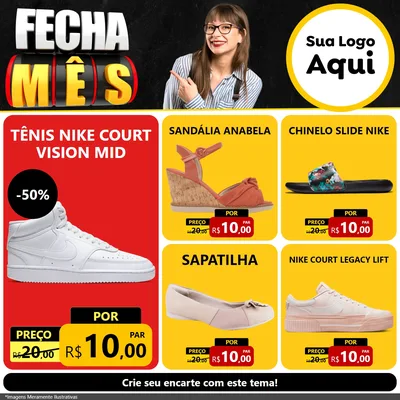 Modelo de Rede Social para Feed Facebook com o tema Fecha Mês para Calçados