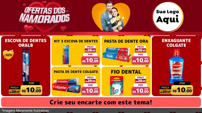 Modelo de TV para TV Horizontal com o tema Ofertas Dos Namorados para Higiene Pessoal
