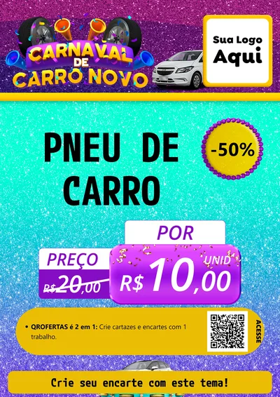 Modelo de Cartaz para Cartaz A4 Vertical com o tema Carnaval de Carro Novo para Auto peças