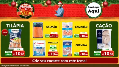 Modelo de TV para TV Horizontal com o tema Promoção de Natal para Peixaria