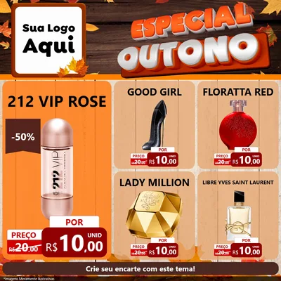 Modelo de Rede Social para Feed Facebook com o tema Especial Outono para Perfumes