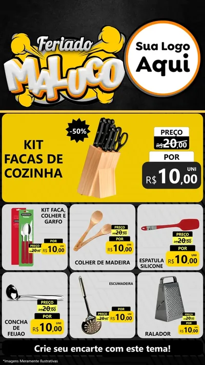 Modelo de Rede Social para Stories com o tema Feriado Maluco para Utilidades Domésticas