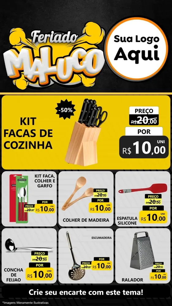 Modelo de Rede Social para Stories com o tema Feriado Maluco para Utilidades Domésticas