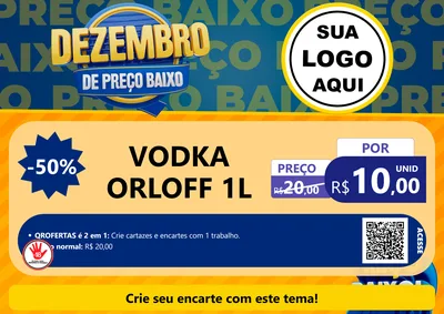 Modelo de Cartaz para Cartaz A4 Horizontal com o tema Dezembro de Preço Baixo para Distribuidora de bebidas