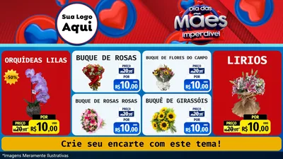 Modelo de TV para TV Horizontal com o tema Dia Das Mães Imperdível para Floricultura e jardim