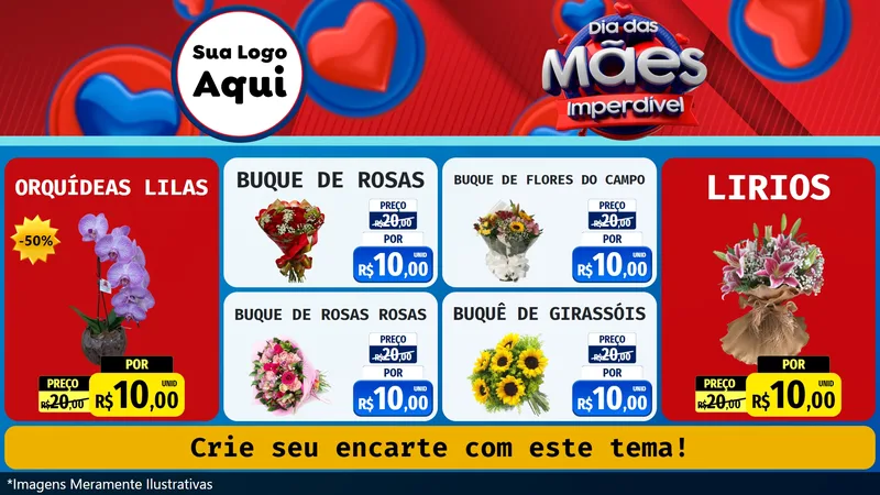 Modelo de TV para TV Horizontal com o tema Dia Das Mães Imperdível para Floricultura e jardim