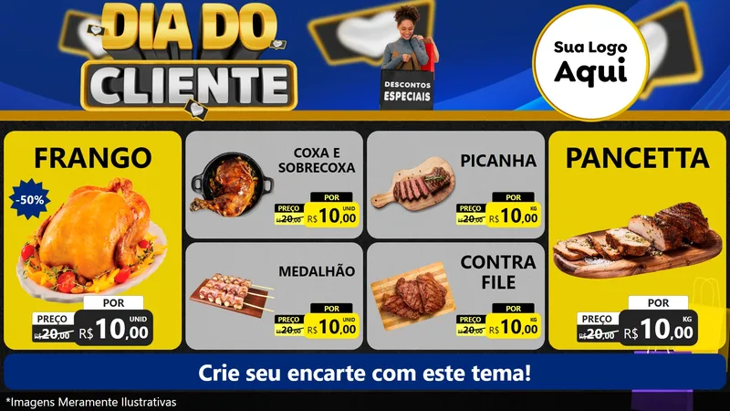 Modelo de TV para TV Horizontal com o tema Dia Do Cliente para Assados