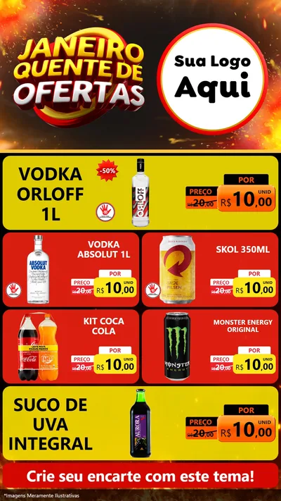 Modelo de TV para TV Vertical com o tema Janeiro Quente de Ofertas para Distribuidora de bebidas