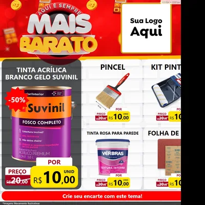 Modelo de Rede Social para Feed Facebook com o tema Mais Barato para Tintas e Ferramentas