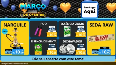 Modelo de TV para TV Horizontal com o tema Março de Ofertas para Tabacaria