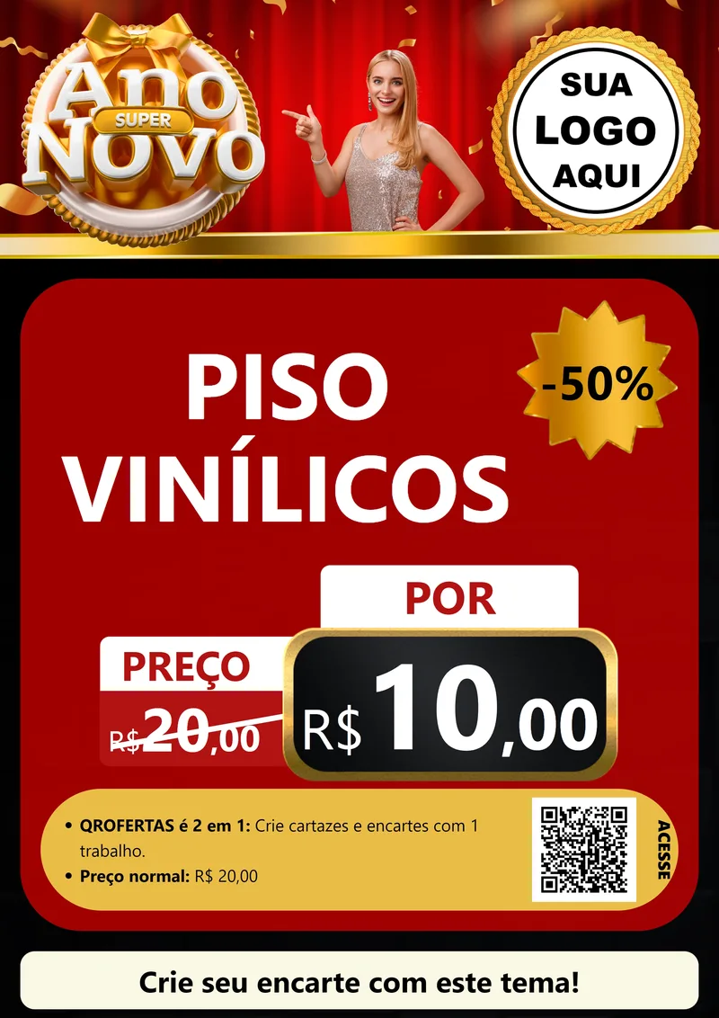 Modelo de Cartaz para Cartaz A4 Vertical com o tema Super Ano Novo para Material para Construção