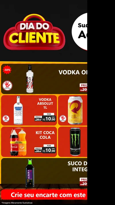 Modelo de TV para TV Vertical com o tema Dia do Cliente para Distribuidora de bebidas