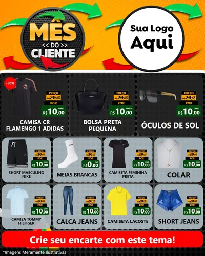 Modelo de Rede Social para Feed Instagram com o tema Mês do Cliente para Roupas e acessórios