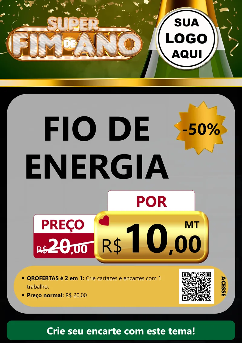Modelo de Cartaz para Cartaz A4 Vertical com o tema Super Fim de Ano para Materiais Elétricos