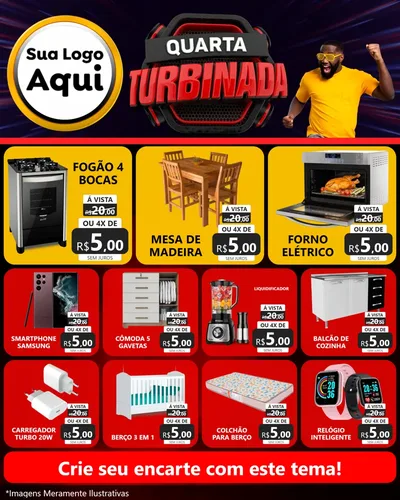 Modelo de Rede Social para Feed Instagram com o tema Quarta Turbinada para Móveis e Eletro