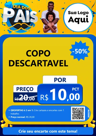 Modelo de Cartaz para Cartaz A4 Vertical com o tema Dia dos Pais para Embalagens