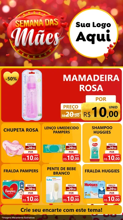 Modelo de Rede Social para Stories com o tema Semana das Mães para Bebês