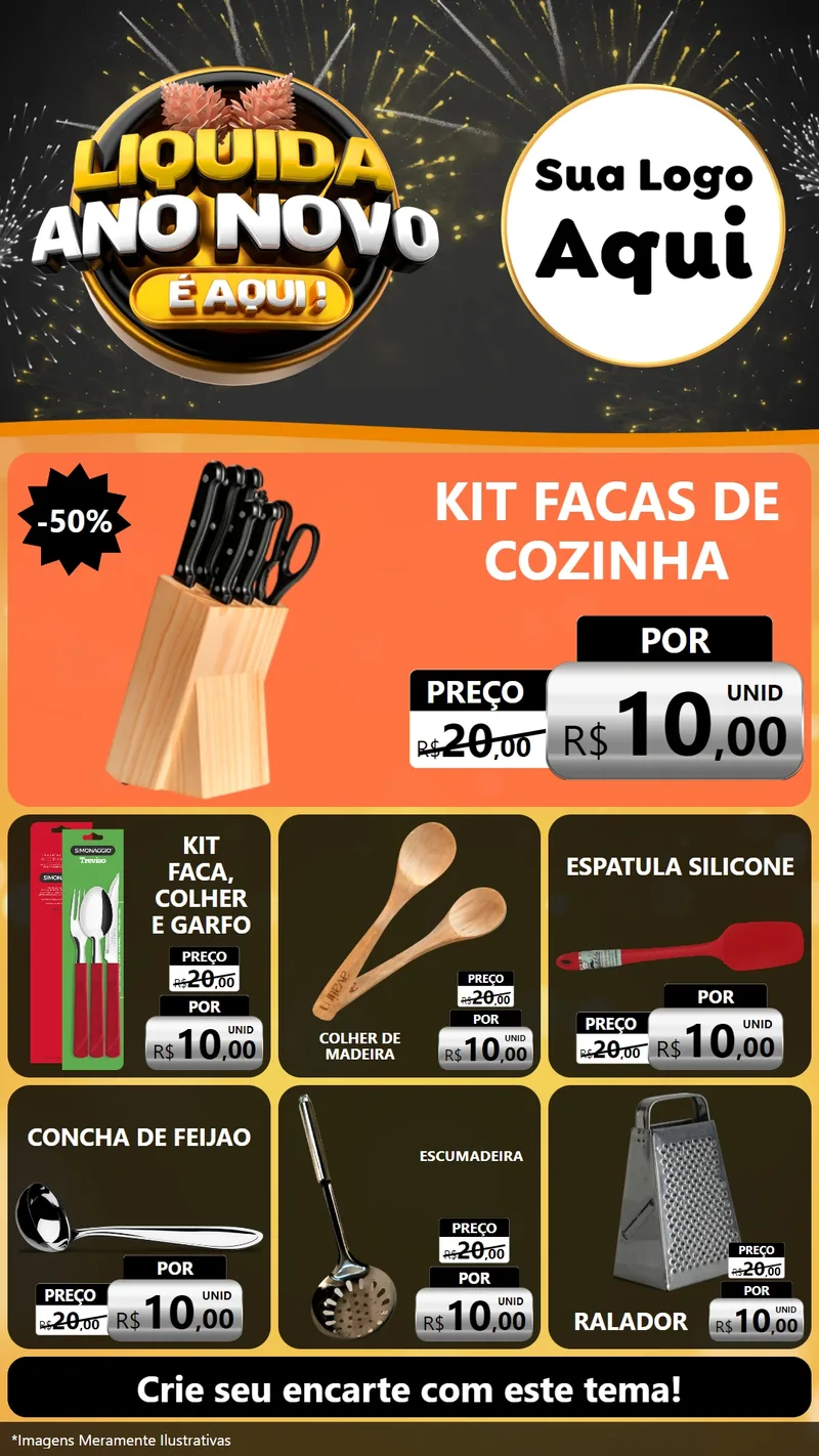 Modelo de Rede Social para Stories com o tema Liquida Ano Novo É Aqui! para Utilidades Domésticas