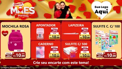 Modelo de TV para TV Horizontal com o tema Semana das Mães Premiada para Papelaria